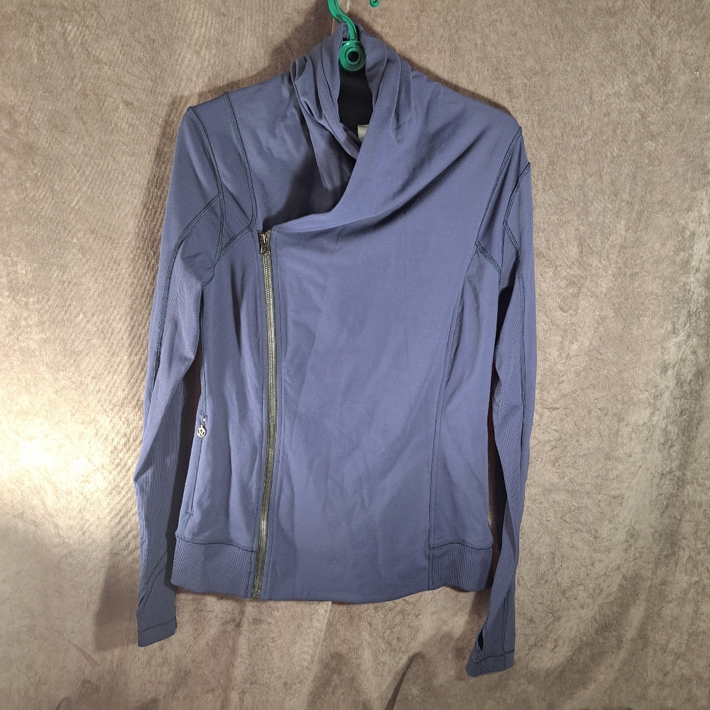 Lululemon Bhakti Yoga Jacket Deep Navy Double Zip VG+ 12